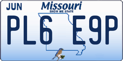 MO license plate PL6E9P