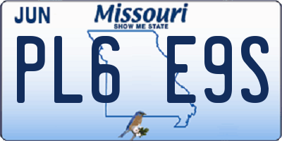 MO license plate PL6E9S