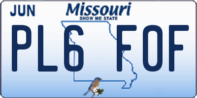 MO license plate PL6F0F