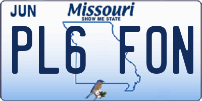 MO license plate PL6F0N