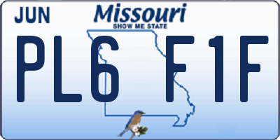 MO license plate PL6F1F