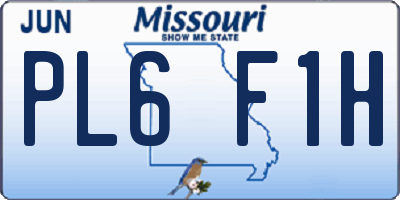 MO license plate PL6F1H