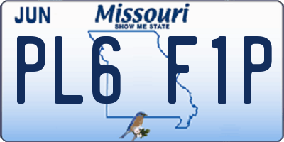 MO license plate PL6F1P