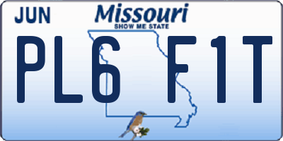 MO license plate PL6F1T