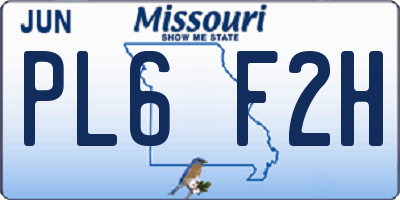MO license plate PL6F2H