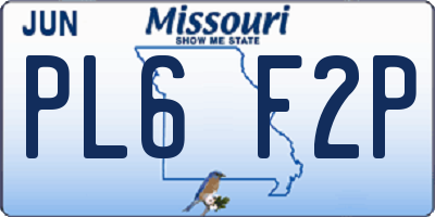 MO license plate PL6F2P
