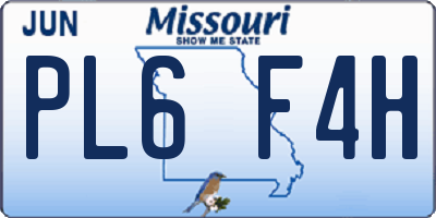 MO license plate PL6F4H