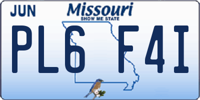 MO license plate PL6F4I