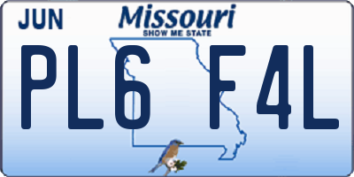 MO license plate PL6F4L