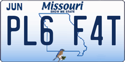 MO license plate PL6F4T