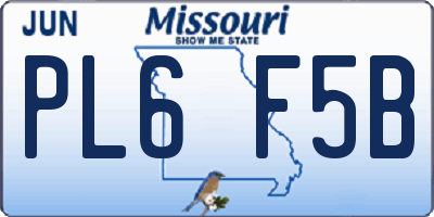 MO license plate PL6F5B