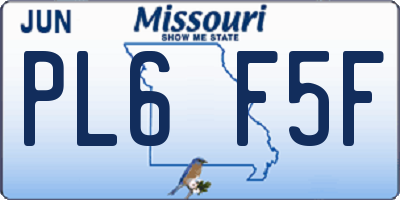 MO license plate PL6F5F