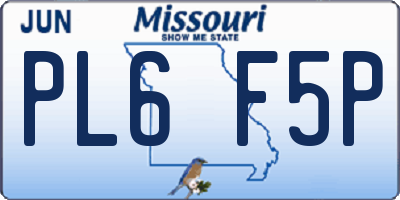 MO license plate PL6F5P
