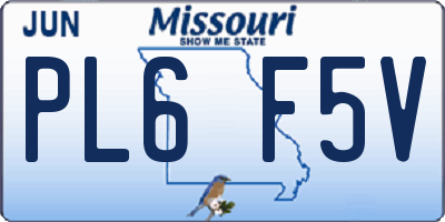MO license plate PL6F5V