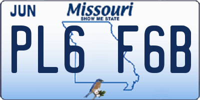 MO license plate PL6F6B
