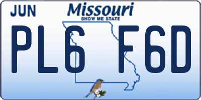 MO license plate PL6F6D