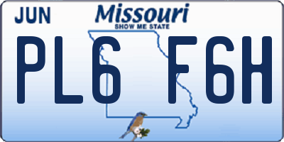 MO license plate PL6F6H