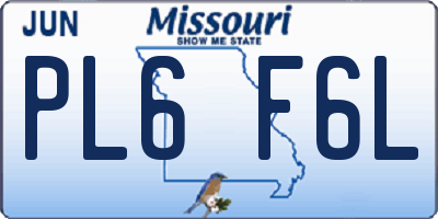 MO license plate PL6F6L