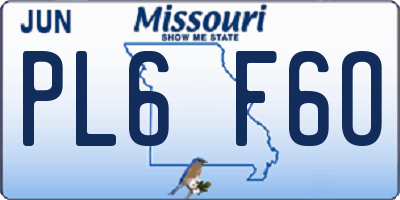 MO license plate PL6F6O