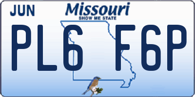 MO license plate PL6F6P