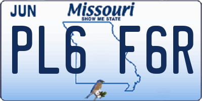 MO license plate PL6F6R
