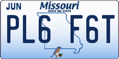 MO license plate PL6F6T