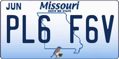 MO license plate PL6F6V