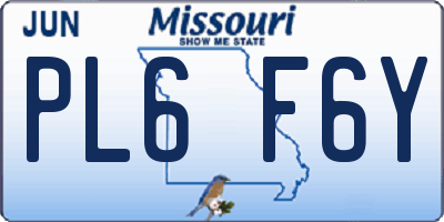 MO license plate PL6F6Y