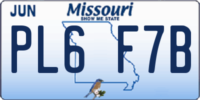 MO license plate PL6F7B