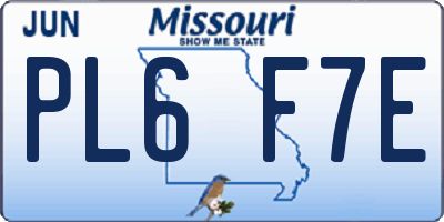 MO license plate PL6F7E