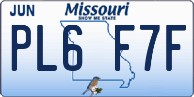 MO license plate PL6F7F