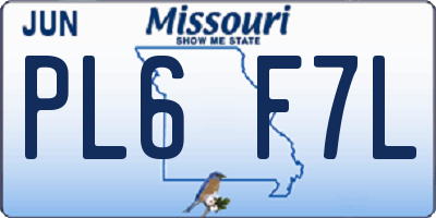 MO license plate PL6F7L
