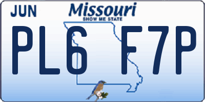 MO license plate PL6F7P