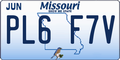 MO license plate PL6F7V