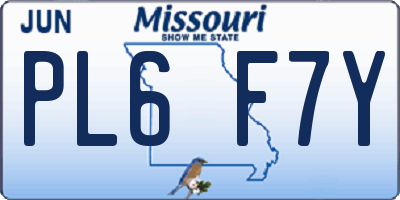 MO license plate PL6F7Y