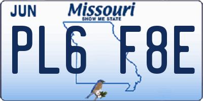 MO license plate PL6F8E