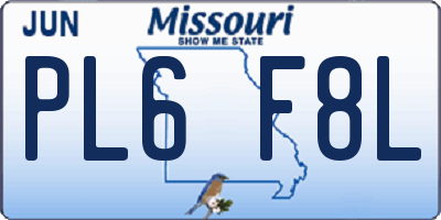 MO license plate PL6F8L