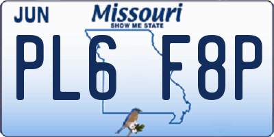 MO license plate PL6F8P