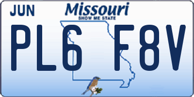 MO license plate PL6F8V
