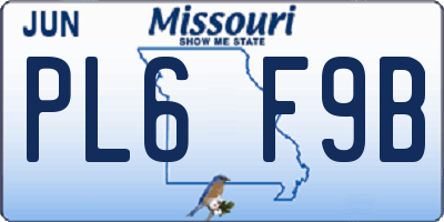 MO license plate PL6F9B