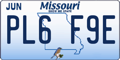MO license plate PL6F9E