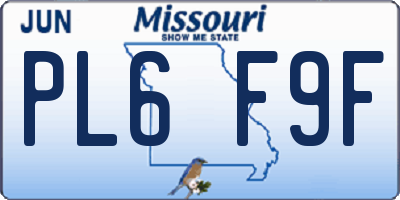 MO license plate PL6F9F