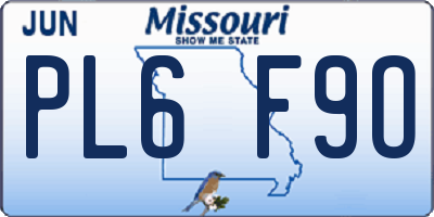 MO license plate PL6F9O