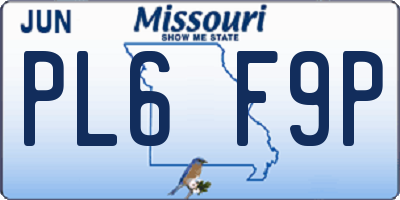 MO license plate PL6F9P