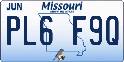 MO license plate PL6F9Q