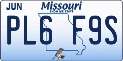 MO license plate PL6F9S