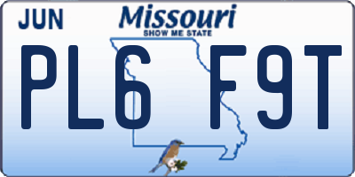 MO license plate PL6F9T