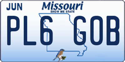 MO license plate PL6G0B
