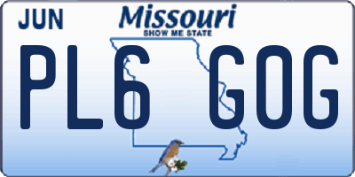 MO license plate PL6G0G