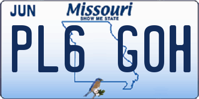 MO license plate PL6G0H